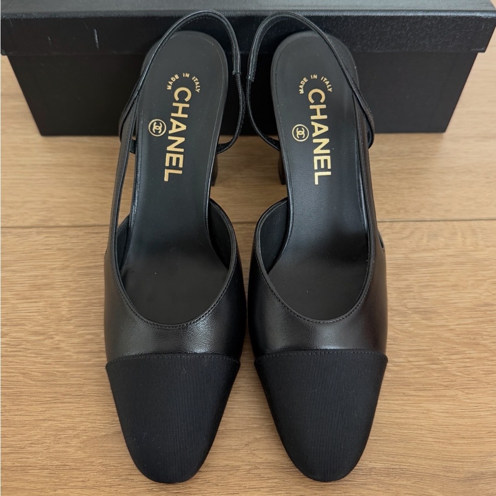 Chanel Black Slingback Heels